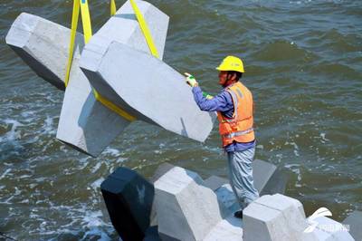 潍坊海堤维修加固工程建设如火如荼